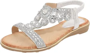 Sandals for Women Women's Ankle Strap Flat Sandals Womens Sandals Comfortable Open Toe Slingback Shoes