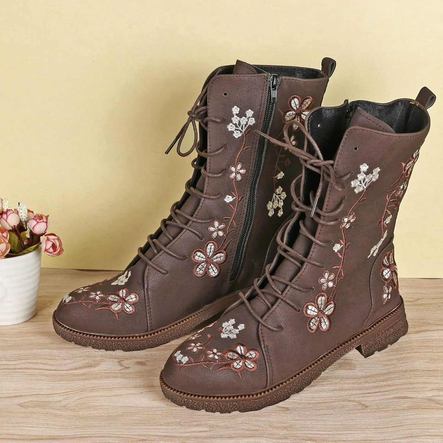 SBGMoSJ Leather Cowboy Boots Women Size 9 White Cowboy Boots Ladies Wide Calf Black Western Boots for Women Wide Calf Dress Boots for Women Suede Black Knee High Cowboy Boots for Women Wide Calf