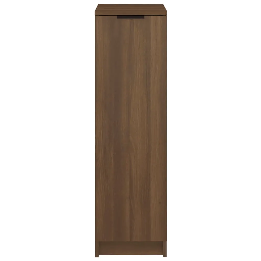 Shoe Cabinet Brown Oak 30x35x100 cm Engineered Wood