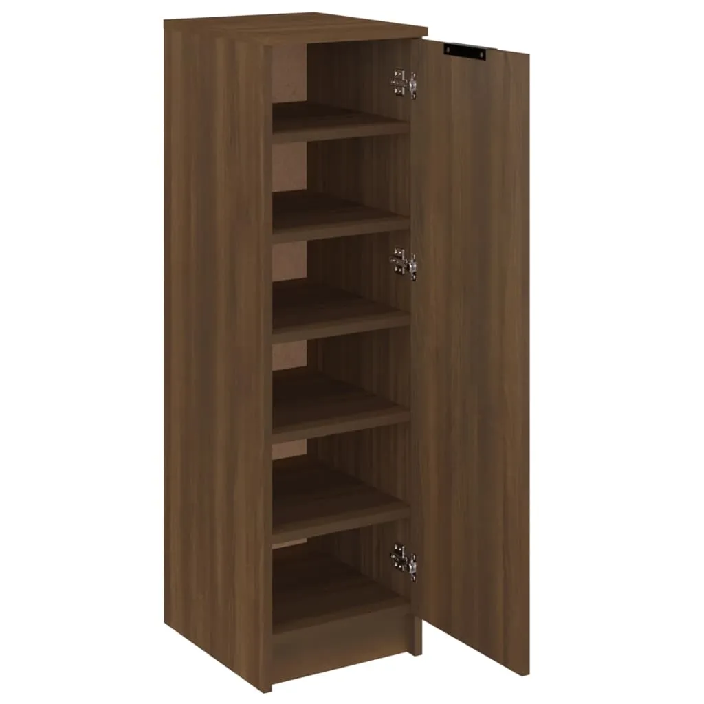 Shoe Cabinet Brown Oak 30x35x100 cm Engineered Wood