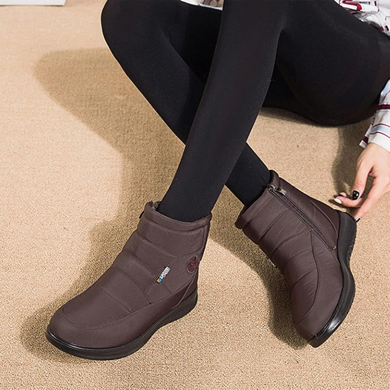 Snow Boots For Women Women's Shoes High-Top Inner Height Round Head Velvet Warm Casual Cloth Shoes Short Boots