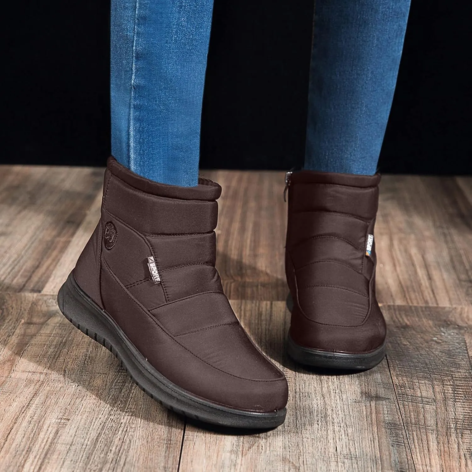 Snow Boots For Women Women's Shoes High-Top Inner Height Round Head Velvet Warm Casual Cloth Shoes Short Boots