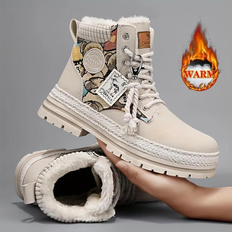 Stylish windproof men's motorcycle boots, winter snow boots and work boots for outdoor activities