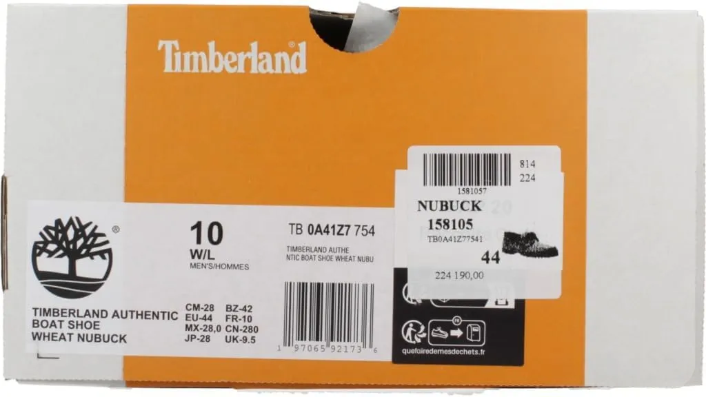 Timberland Mens Authentic Boat Nubuck Shoes