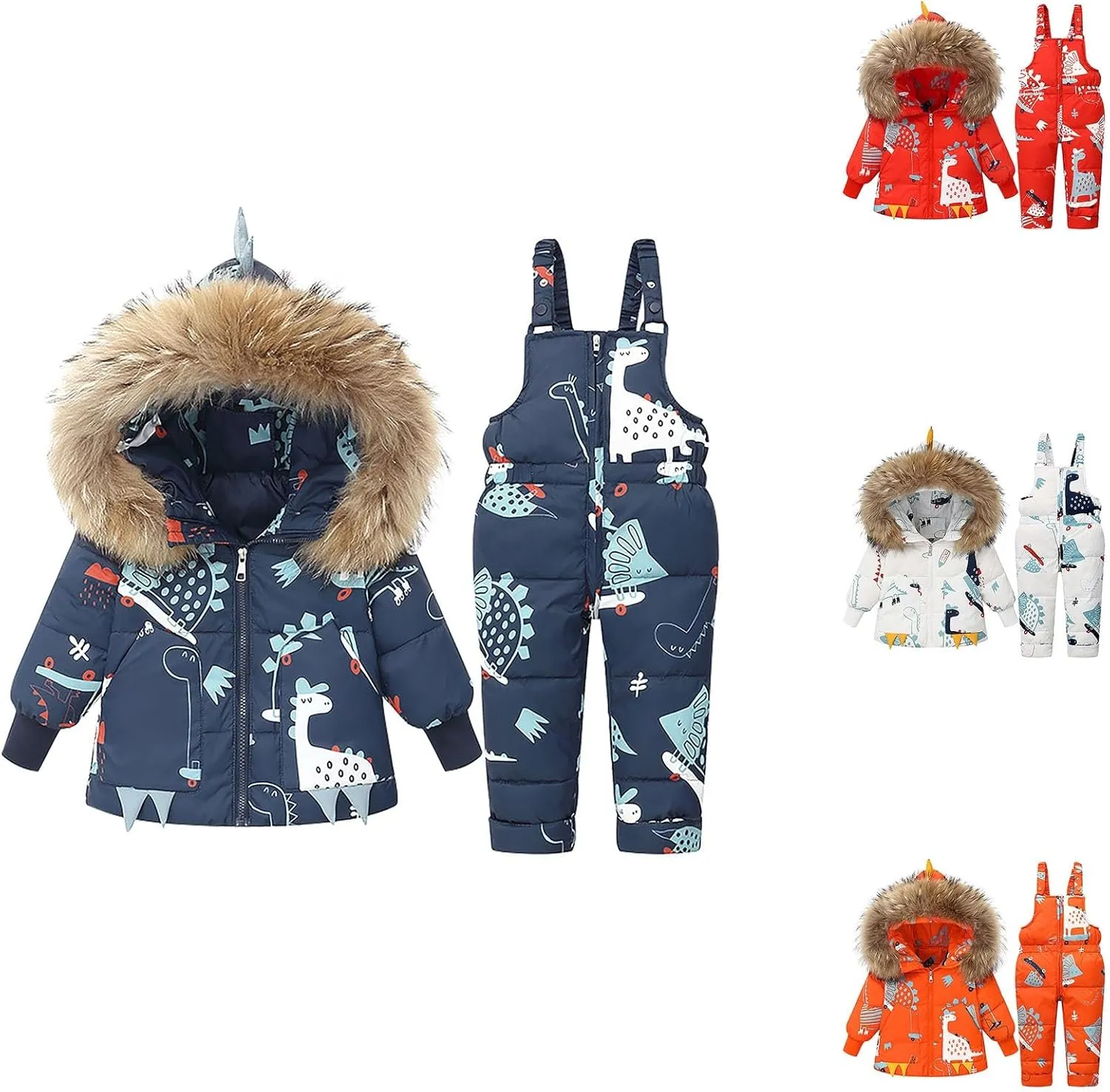 Toddler 2 Piece Ski Snowsuit Set Kids Puffer Jacket Winter Coat Snow Pants ib for Boys Girls Snowsuit Coat
