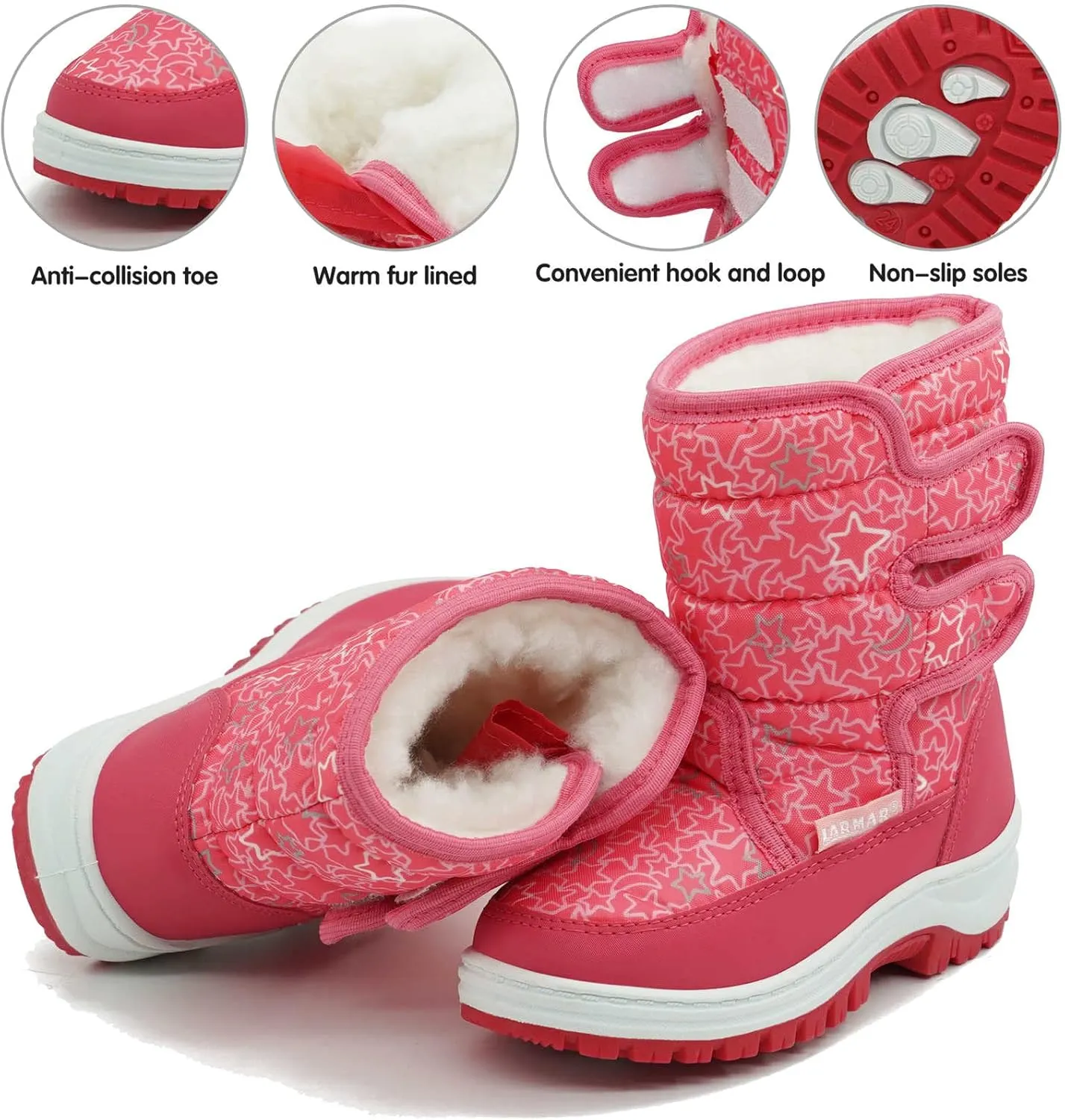 toddler boots girls boots toddler girl boots Shoes Toddler Little Kid size Winter Snow Boots Warm Waterproof Anti-Slip Anti-Collision Hight-Cut for Outdoor Skiing(Toddler/Little Kid)