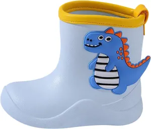 Toddler Cute Cartoon Rain Boots Boys Girls Baby Cartoon Dinosaur Rain Shoes Non Slip Rubber Boots for Kids Boys