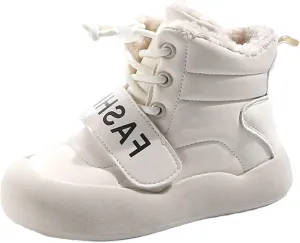 Toddler Fuzzy Snow Booties Boys Girls Kids Open Toe Lace-Up Ski Shoes Winter Warm Comfy Fashion Boots aterproof Chunky