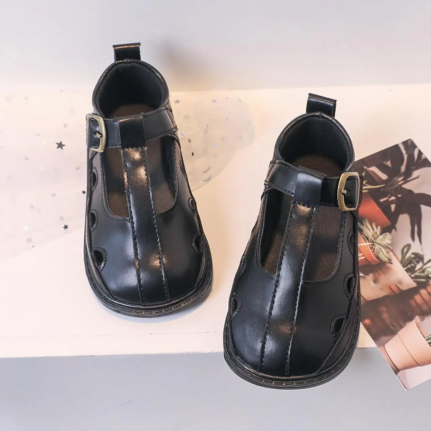 Toddler Girls Mary Jane Dress Shoes Ballet Shoes School Oxford Flats for Easter Flower Kids Party Uniform Shoes