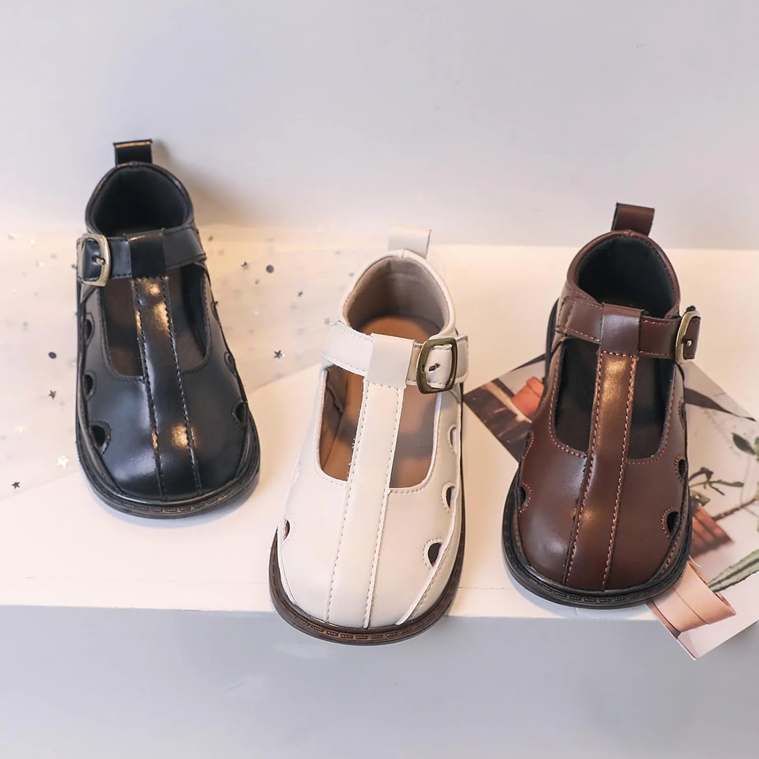 Toddler Girls Mary Jane Dress Shoes Ballet Shoes School Oxford Flats for Easter Flower Kids Party Uniform Shoes