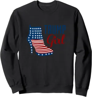 Trump Girl High Heel with flag Sweatshirt