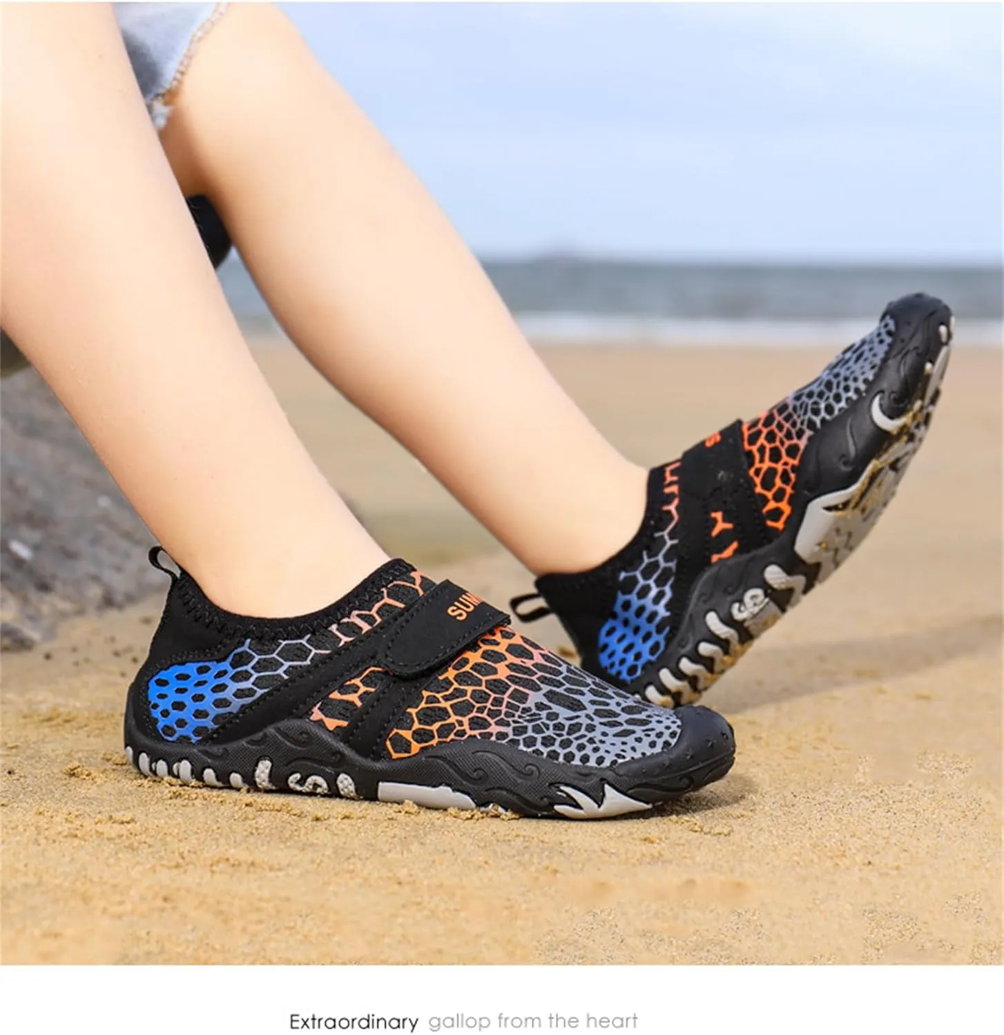 Water Shoes for Kids Boys Girls Athletic Non Slip Barefoot Shoes Lightweight Breathable Quick Dry Water Shoes Unisex Fashion Printed Hiking Footwear for Running Swimming Surfing Camping Climbing