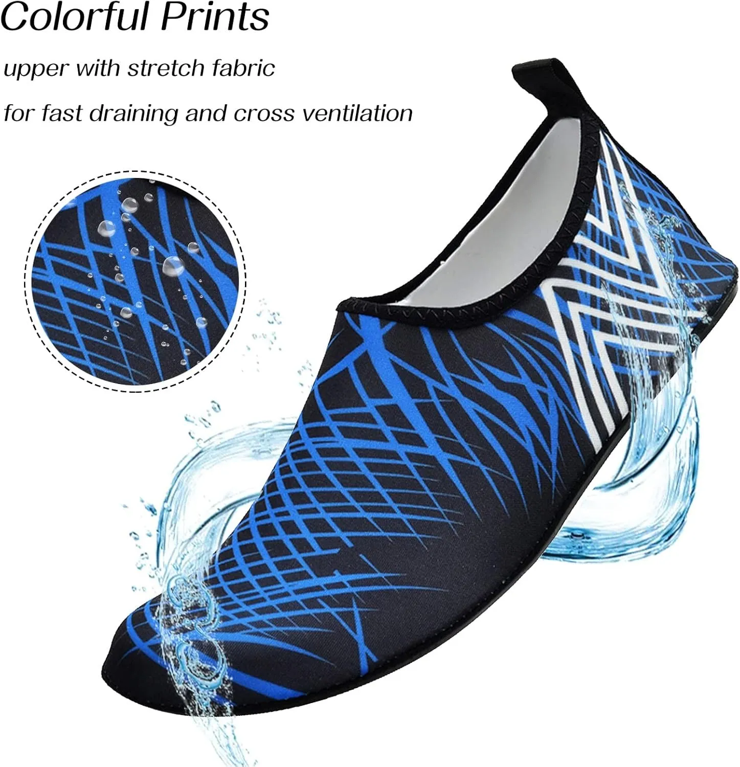 Water Shoes Men Wide Toe Non Slip Casual Arch Support with Drainage for Beach Swim Surf Water Sport