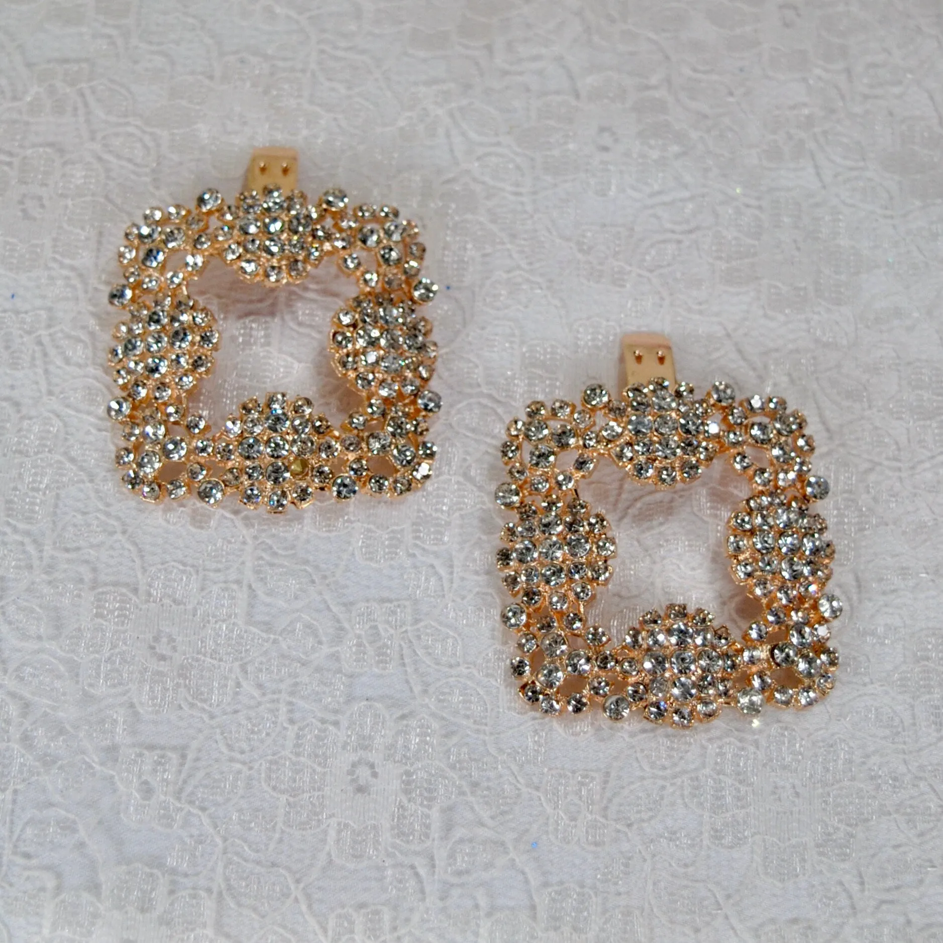 Wedding Shoe Clip, Crystal Square Brooch, Bridal Shoe Accessory, Custom Wedding Shoes for Bride