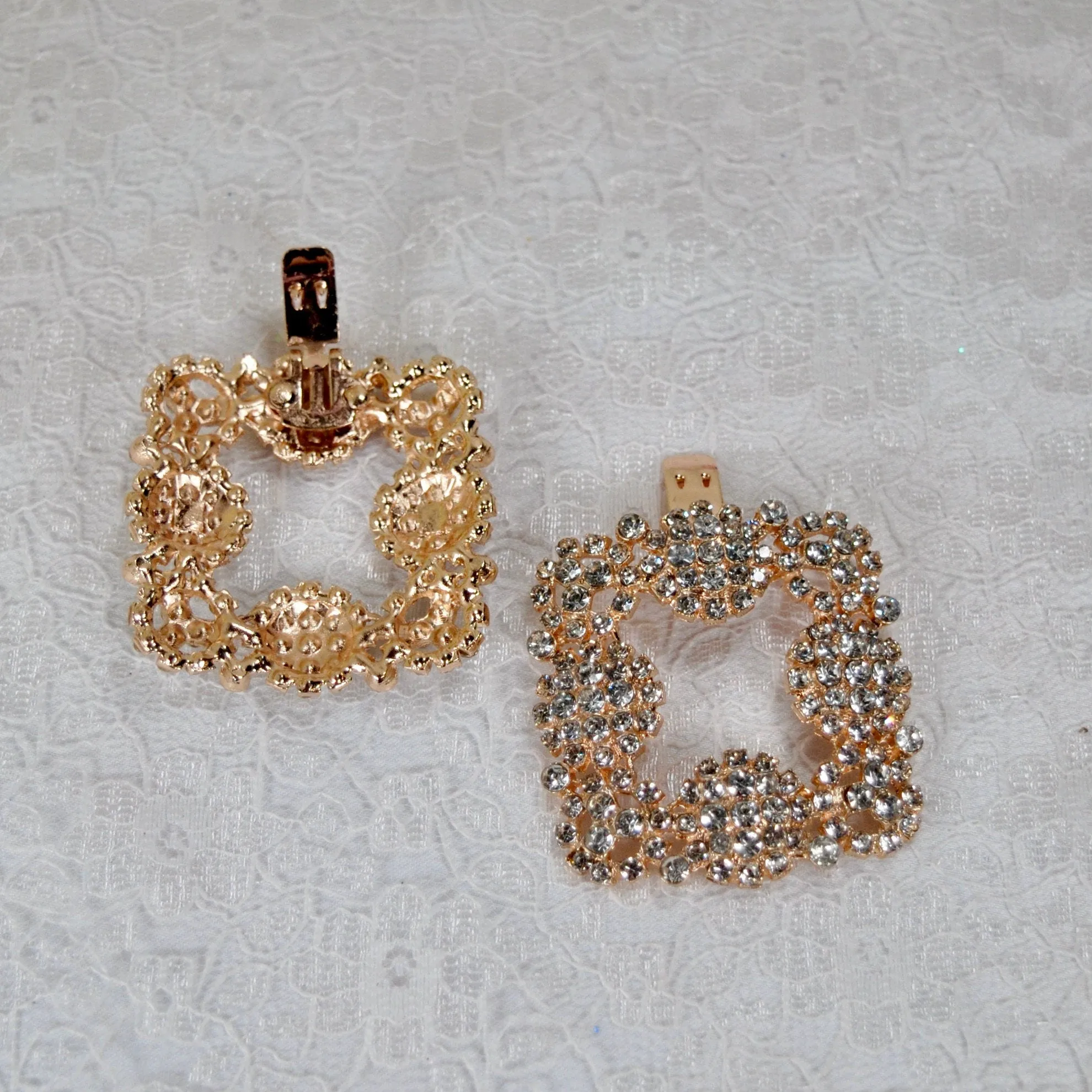 Wedding Shoe Clip, Crystal Square Brooch, Bridal Shoe Accessory, Custom Wedding Shoes for Bride