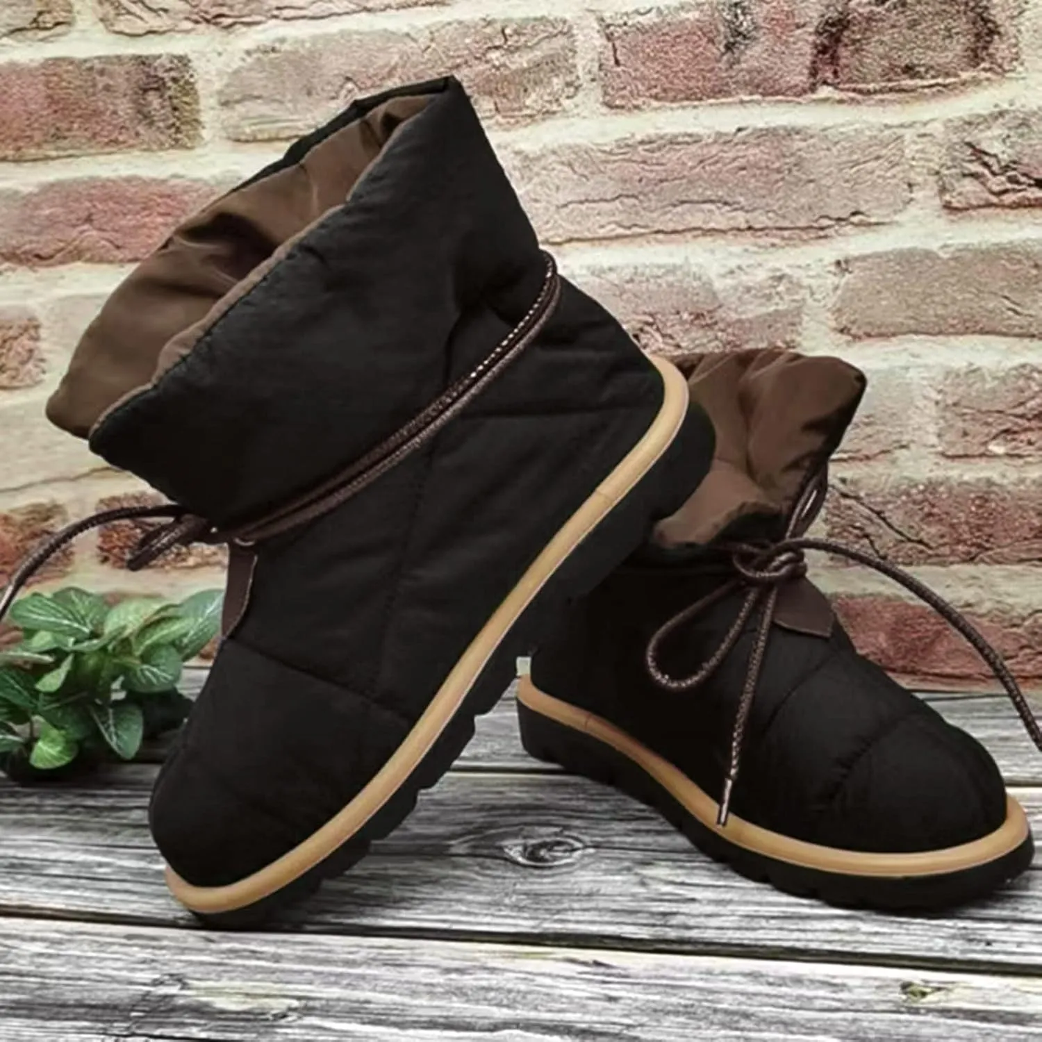 Winter Boots for Women Waterproof Snow Womens Winter Shoes Black Furry Boots for Women Non Slip Work Boots Women Short Winter Boots for Women Low Heel Prime of Day Deals Today 2024