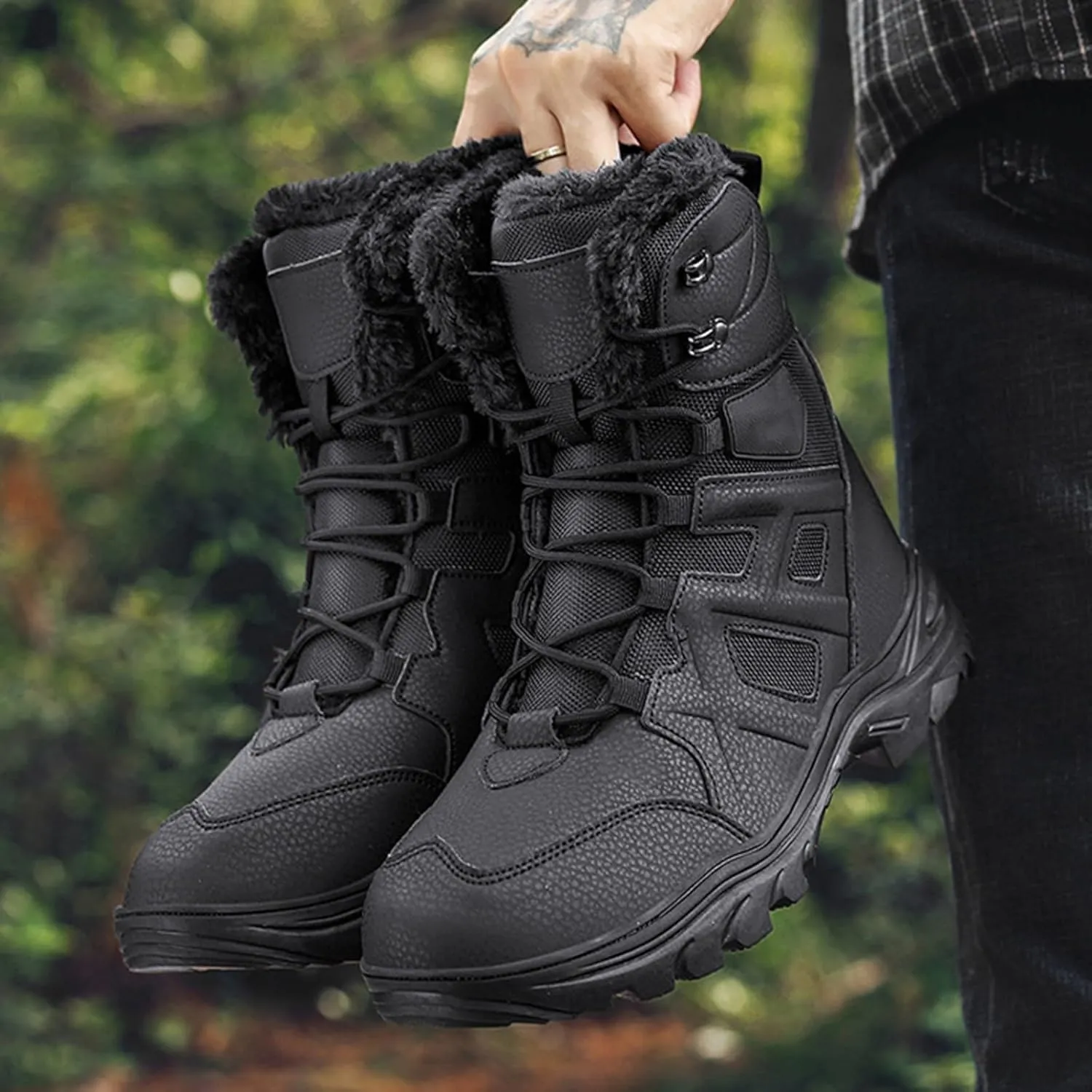 Winter Non Slip Hiking Snow Boots Women Snow Shoes Women Waterproof Ski Boots Women Fuzzy Boots Y2K Extra Wide Calf Winter Boots for Women