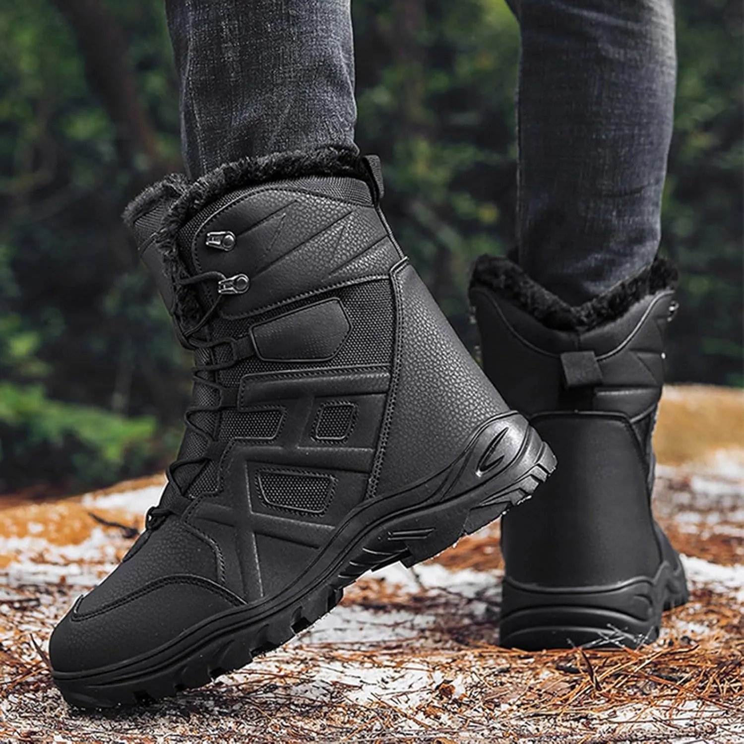 Winter Non Slip Hiking Snow Boots Women Snow Shoes Women Waterproof Ski Boots Women Fuzzy Boots Y2K Extra Wide Calf Winter Boots for Women