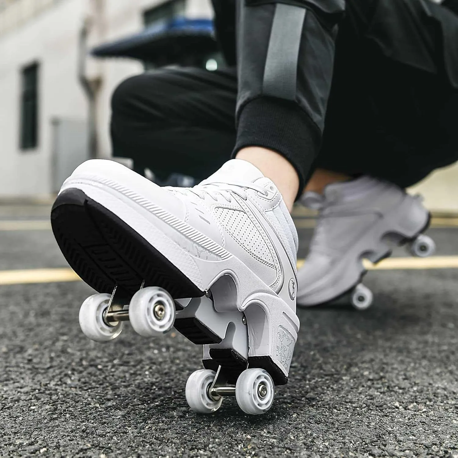 Women??s Retractable Roller Skate Shoes ?C 2-in-1 Adjustable Sneakers with Hidden Wheels for Outdoor Sports, Walking & Fitness ?C Lightweight & Comfortable Design