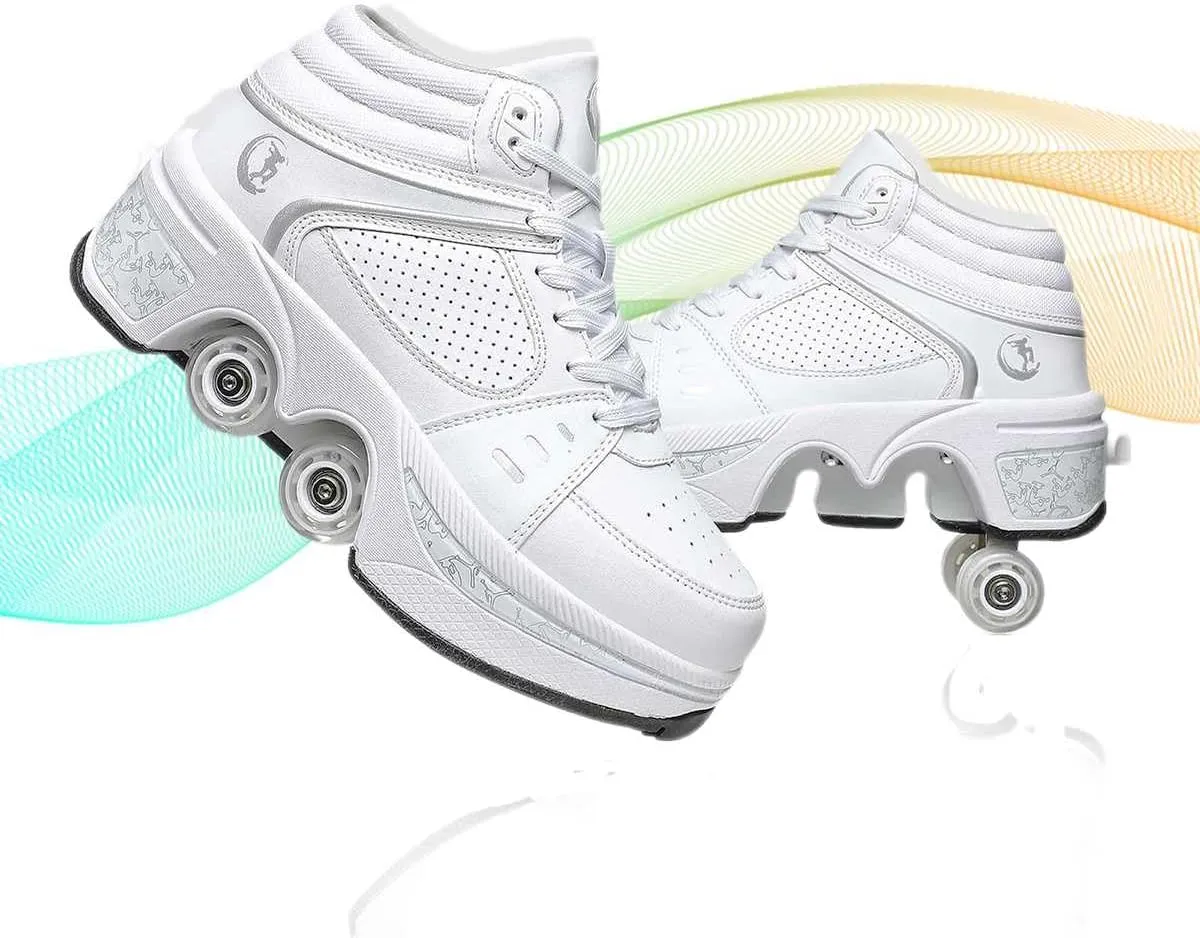 Women??s Retractable Roller Skate Shoes ?C 2-in-1 Adjustable Sneakers with Hidden Wheels for Outdoor Sports, Walking & Fitness ?C Lightweight & Comfortable Design