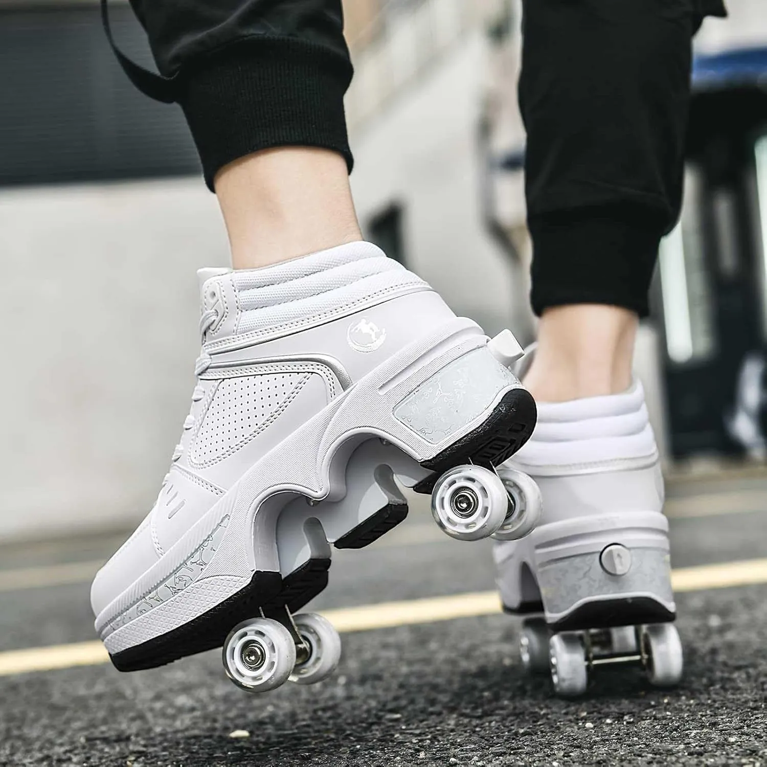 Women??s Retractable Roller Skate Shoes ?C 2-in-1 Adjustable Sneakers with Hidden Wheels for Outdoor Sports, Walking & Fitness ?C Lightweight & Comfortable Design
