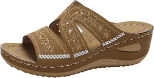 Womens Sandals Comfortable Dressy Wedge Sandals Wide Width Orthopedic Sandals Hollow Out Mesh Casual Sports Sandals