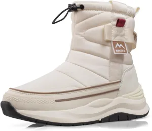 Womens Slip-On Winter Boots,Outdoor Walking Protect Ankle Winter Hiking Boots Women,Comfortable Fur Lined Warm Snow Boots for Women,Waterproof