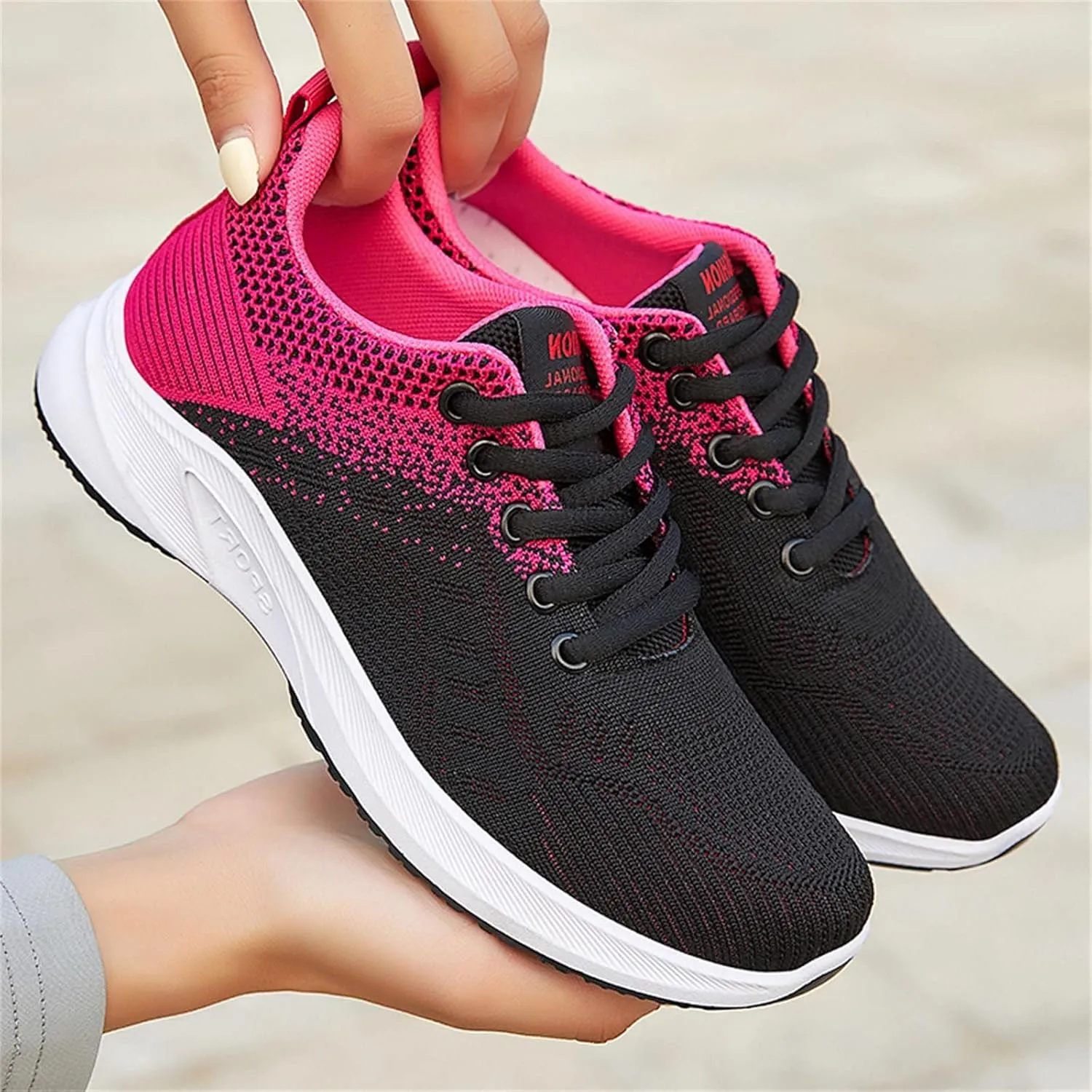 Women's Walking Sock Shoes Elastic Knit Lightweight Womens Tennis Shoes Wide Width Casual Shoes Black Platform Sneaker White Tennis Shoe Cross Trainer Shoe