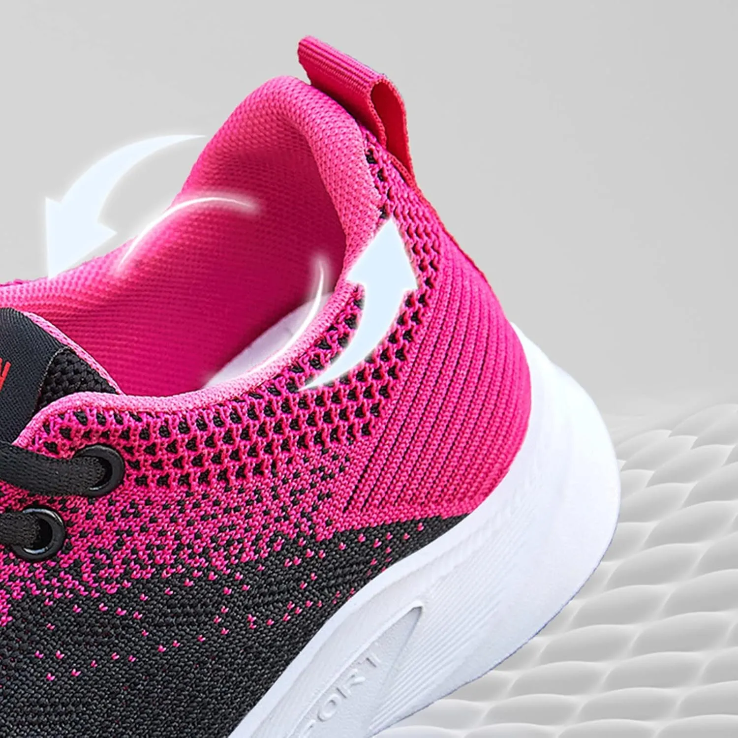 Women's Walking Sock Shoes Elastic Knit Lightweight Womens Tennis Shoes Wide Width Casual Shoes Black Platform Sneaker White Tennis Shoe Cross Trainer Shoe