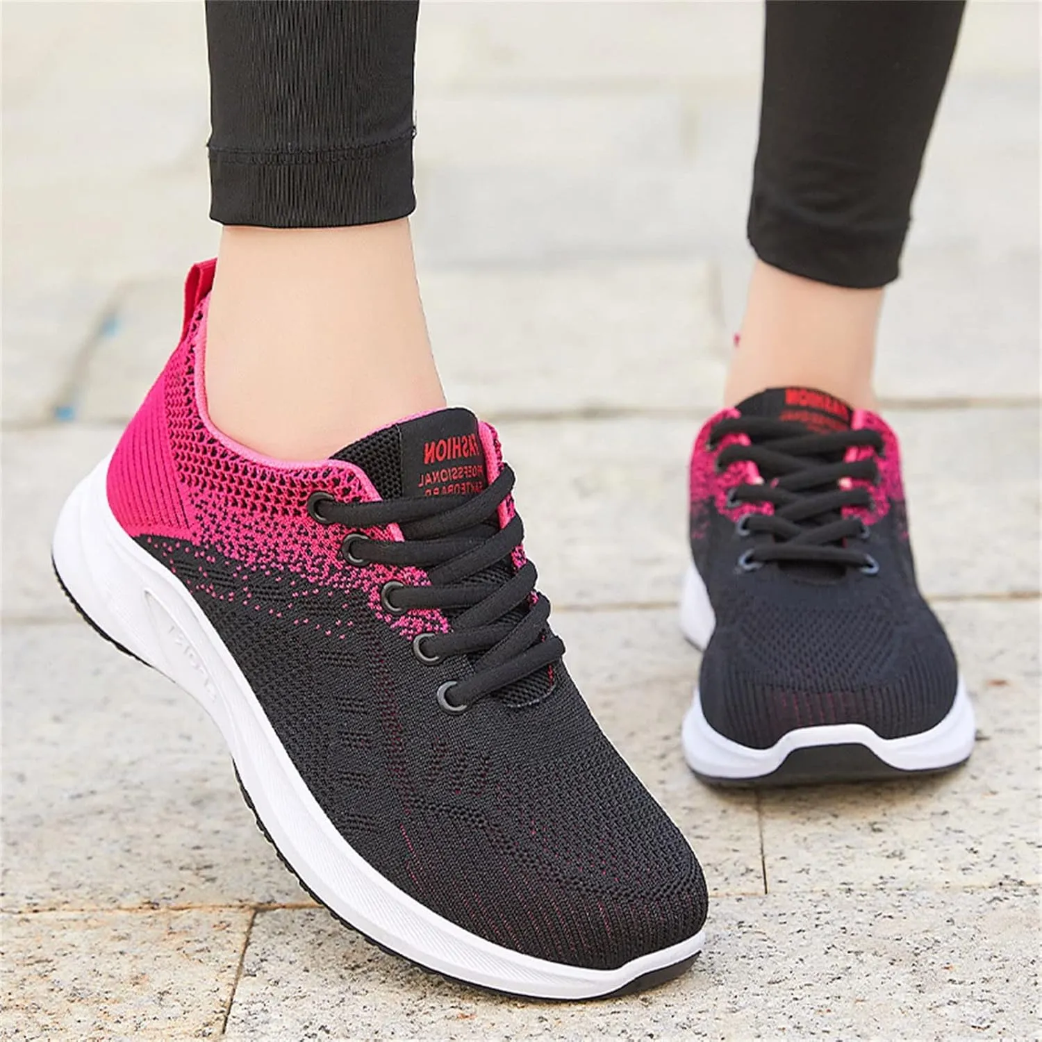 Women's Walking Sock Shoes Elastic Knit Lightweight Womens Tennis Shoes Wide Width Casual Shoes Black Platform Sneaker White Tennis Shoe Cross Trainer Shoe