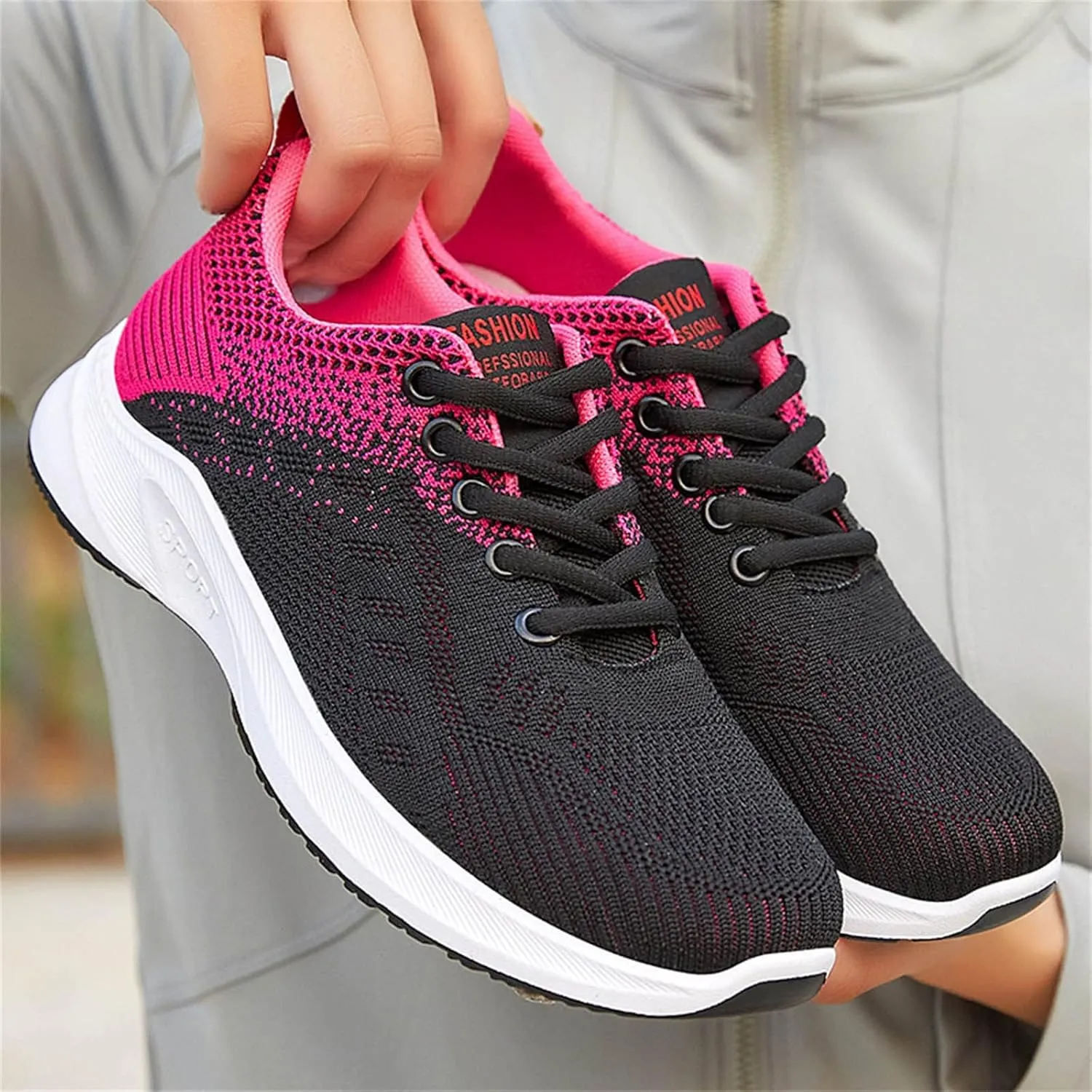 Women's Walking Sock Shoes Elastic Knit Lightweight Womens Tennis Shoes Wide Width Casual Shoes Black Platform Sneaker White Tennis Shoe Cross Trainer Shoe