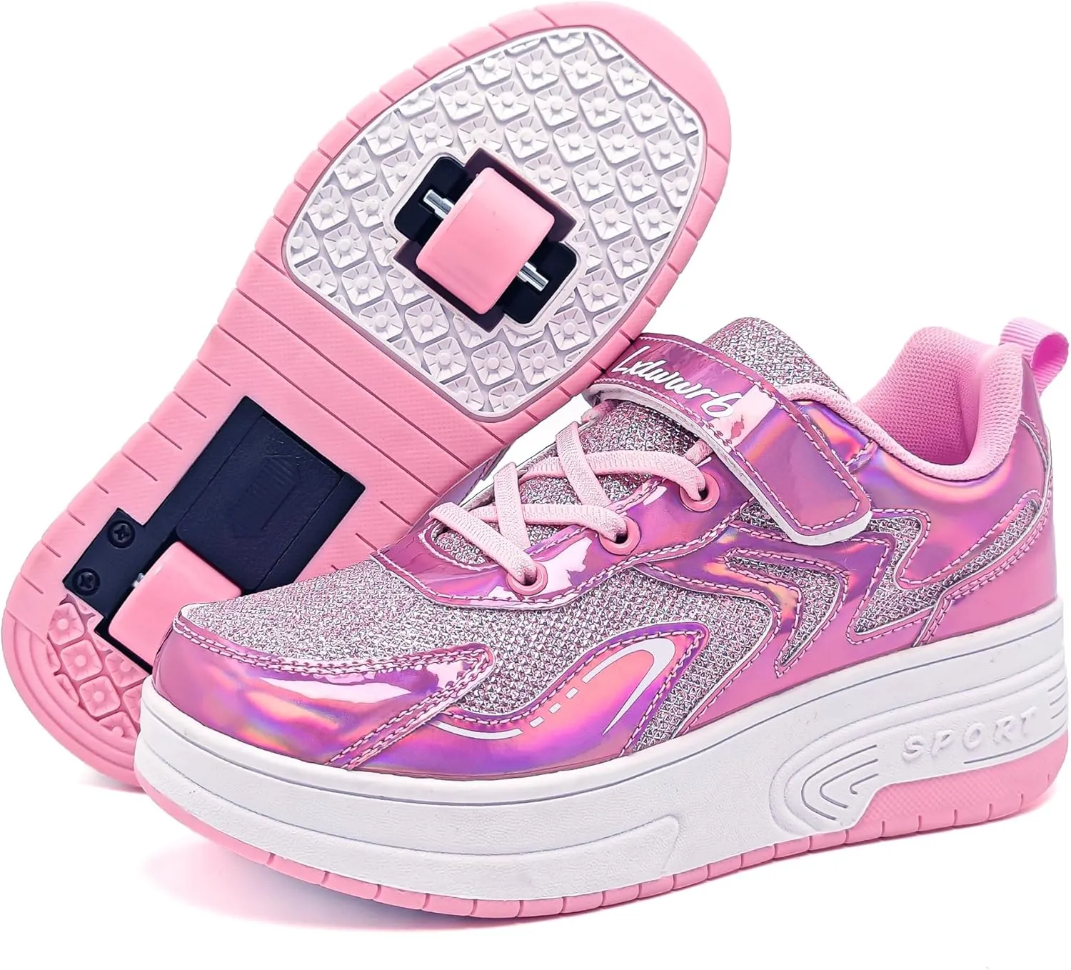 Wooowyet Roller Skate Shoes for Kids Boys Girls Rechargealbe Wheels Sneakers Fashion Roller Wheeled
