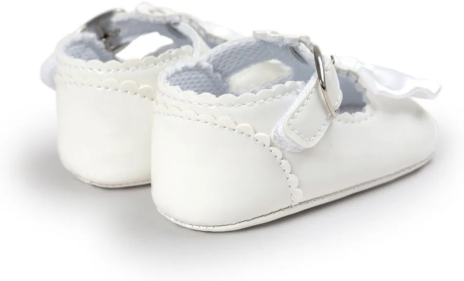 WUAI-Baby Girls Mary Jane Flats Sparkly Bowknot Princess Dress First Walkers Crib Shoes for Wedding Festival Party