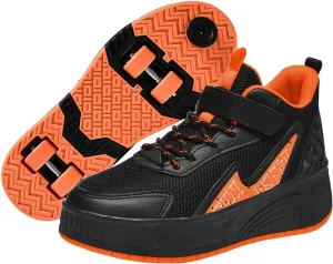 Youngsters' Fashion Sneakers Unisex Fashion Roller Skates 2/4 Detachable Retractable Wheels Comfortable Low-Top Shoes Breathable Upper Adjustable Lace-Up Closure