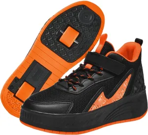 Youngsters' Fashion Sneakers Unisex Fashion Roller Skates 2/4 Detachable Retractable Wheels Comfortable Low-Top Shoes Breathable Upper Adjustable Lace-Up Closure