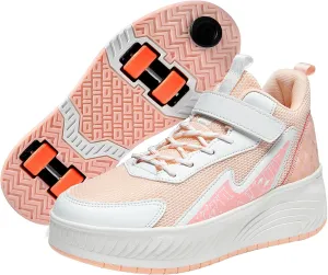 Youngsters' Fashion Sneakers Unisex Fashion Roller Skates 2/4 Detachable Retractable Wheels Comfortable Low-Top Shoes Breathable Upper Adjustable Lace-Up Closure