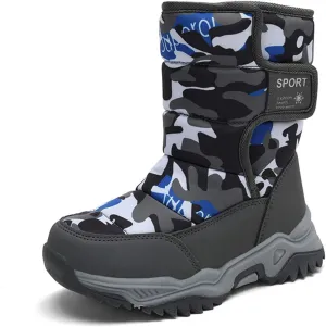 YUKTOPA Kids Boys Girls Outdoor Snow Boots Winter Fur Lined Warm Boots Walking Shoes