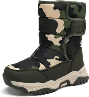 YUKTOPA Kids Boys Girls Outdoor Snow Boots Winter Fur Lined Warm Boots Walking Shoes