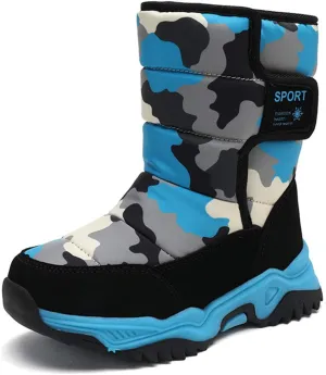YUKTOPA Kids Boys Girls Outdoor Snow Boots Winter Fur Lined Warm Boots Walking Shoes